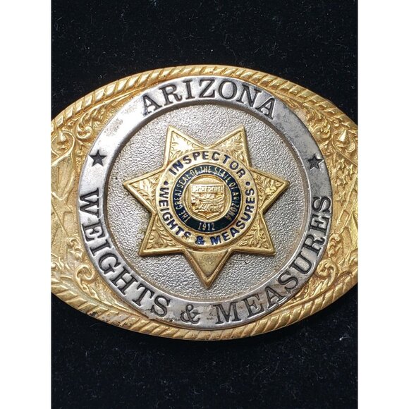 Vintage Creative Castings Arizona Weights & Measures Inspector Brass Belt Buckle - Picture 7 of 7